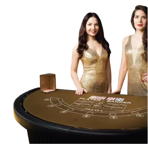 live casino table showcasing baccarrat