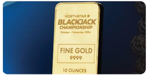gold bar that is the prize for the blackjack championships